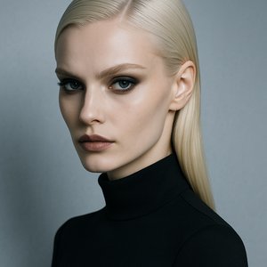 Platinum Silence — High-Fashion Portrait