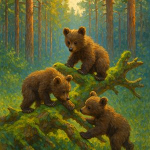 Playtime in the Sunlit Pines