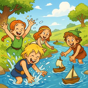 River Race: Gaulish Kids and Their Wooden Boats