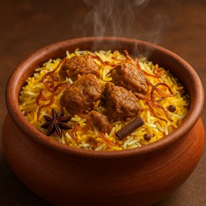 Saffron Biryani in Traditional Handi