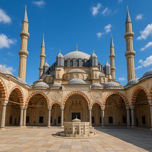 Selimiye Mosque Courtyard at Midday