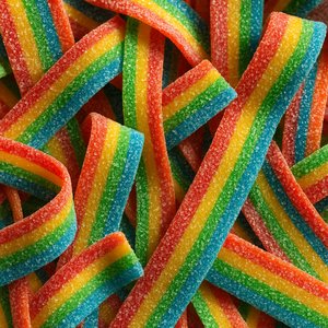 Sugared Rainbow Candy Strips