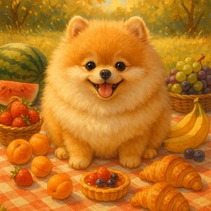 Sunlit Picnic Pomeranian