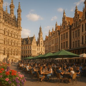 Sunny Afternoon at Leuven Old Town Square