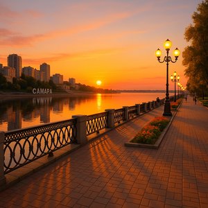 Sunset on the Samara Embankment