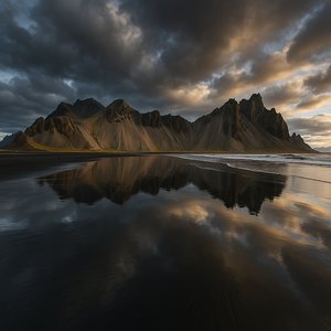 Vestrahorn Reflections at Dusk