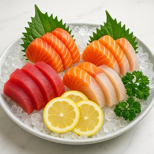 Vibrant Sashimi Platter on Ice