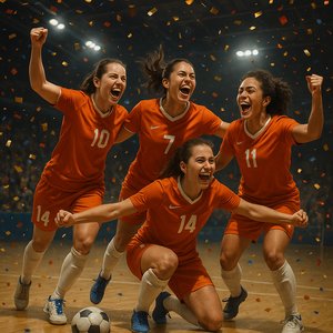 Victorious Moment: Women's Futsal Team Celebrates