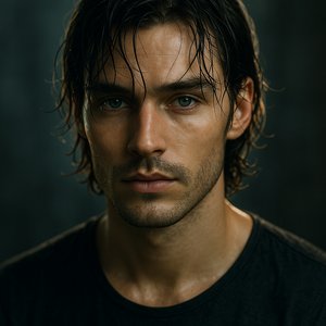 Wet-Hair Portrait — Moody Beauty