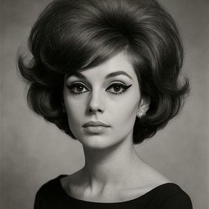 1960s High-Fashion Portrait — Voluminous Elegance