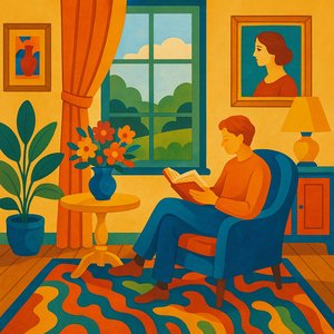 Afternoon Reader in a Sunny Room