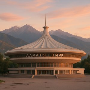 Almaty State Circus at Sunset