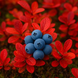 Arctic Blueberries in Autumn Contrast