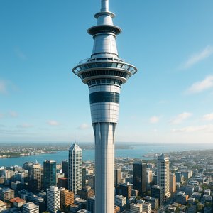 Auckland Sky Tower — Detailed View at Daylight