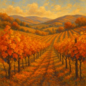 Autumn Vineyard Rows