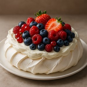 Berry-Topped Pavlova with Whipped Cream