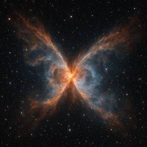Bipolar Nebula with Dramatic Wing Symmetry (NASA Reference Style)