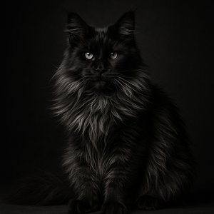 Black Smoke Majesty — Studio Portrait of a Maine Coon