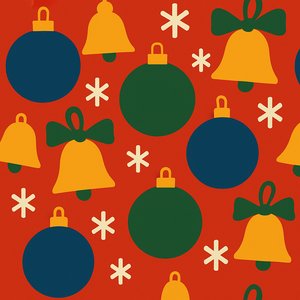 Bold Holiday Ornaments & Bells — Flat Pattern