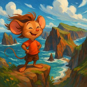 Brave Little Explorer on Madeira Cliffs