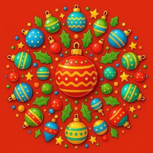 Bright Festive Ornament Mandala