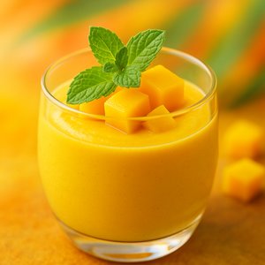 Bright Mango Mousse with Fresh Mint