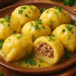Buttery Kalduny — Potato Dumplings with Savory Meat Filling