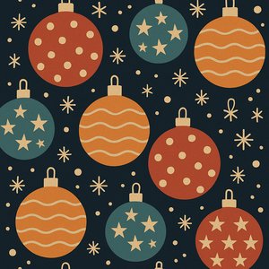 Calm Night: Retro Bauble Pattern