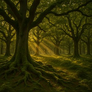 Cathedral of Oaks at Golden Hour