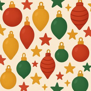 Chunky Holiday Ornaments — Puzzle-Ready Abstract Pattern