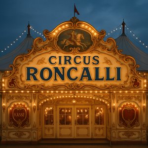 Circus Roncalli — Ornate Vintage Facade at Dusk