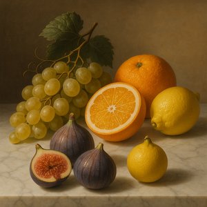 Citrus & Figs on Marble — Elegant Still Life