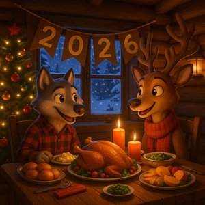 Cozy New Year Feast: Wolf & Deer Friends (2026)
