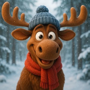 Cozy Winter Moose