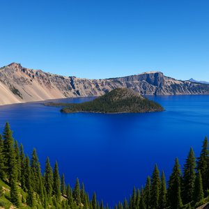 Crater Lake Summer — Intense Blue and Volcanic Cliffs