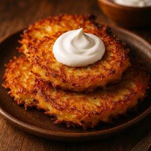 Crispy Draniki with Sour Cream