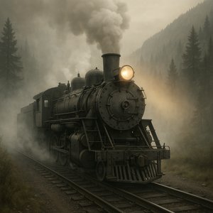 Express de l'aube : vapeur à travers la brume