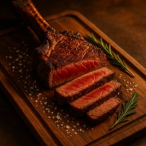 Deluxe Tomahawk Steak — Perfectly Seared, Medium-Rare