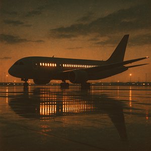 Dusk Departure — Retro Silhouette