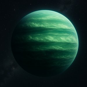 Emerald Gas Giant — Layered Cloudscape of an Alien World