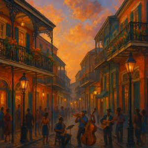 Evening Jazz on a French Quarter Street