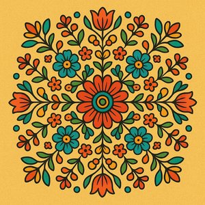Folk-Flower Mandala — Sunny Palette
