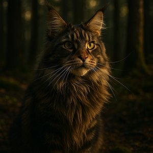 Forest Sentinel — Maine Coon Portrait
