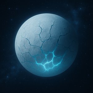 Fractured Ice Exoplanet with Luminous Subsurface