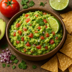 Fresh Homemade Guacamole with Tortilla Chips