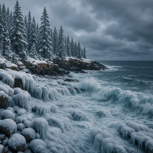 Frozen Coastline at Acadia