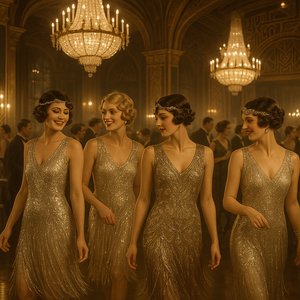Gilded Evening: Flappers at the Art Deco Ball