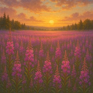 Glade of Fireweed at Golden Hour