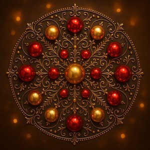 Golden Holiday Mandala