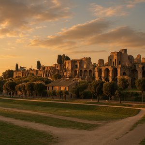Golden Hour at the Circo Massimo Ruins, Rome